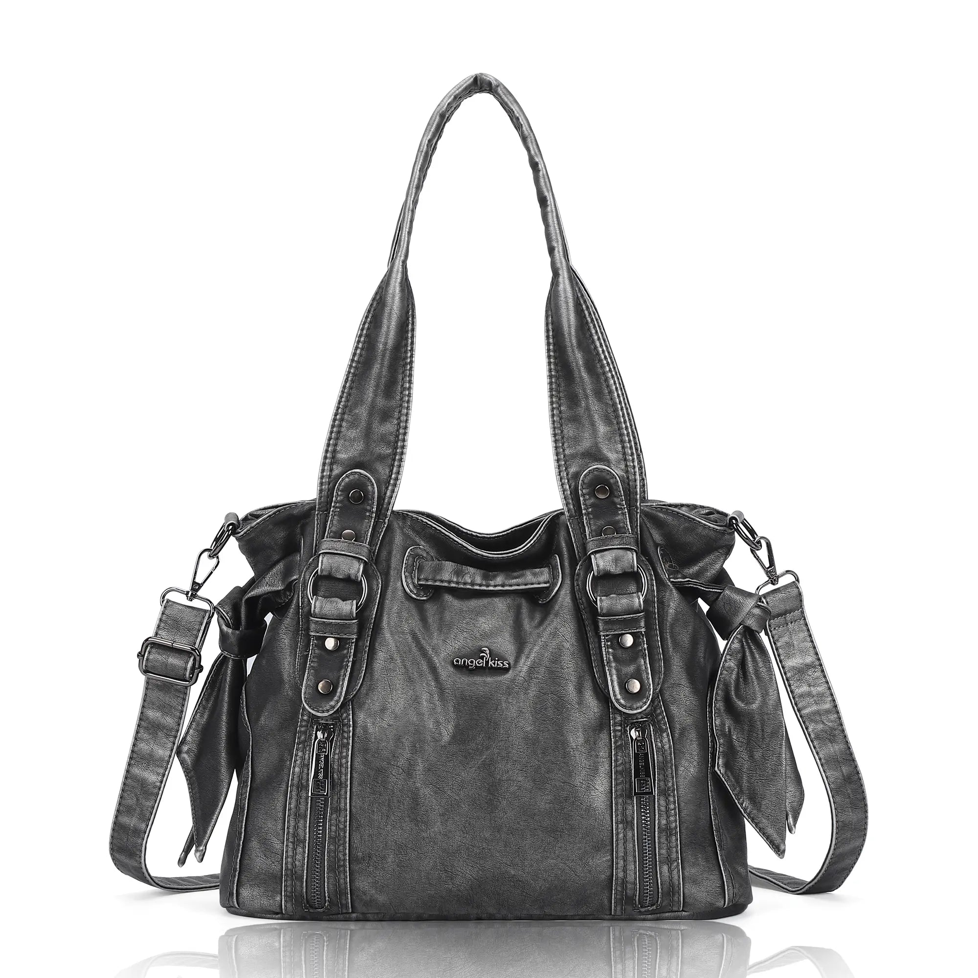 Whimsigoth Studded Shoulder Purse – Casual Weathered Satchel