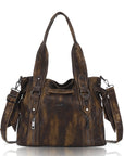Whimsigoth Studded Shoulder Purse – Casual Weathered Satchel