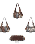 Vintage Studded Hobo Bag – Washed PU Leather Shoulder Purse