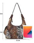 Vintage Studded Hobo Bag – Washed PU Leather Shoulder Purse
