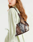 Vintage Studded Hobo Bag – Washed PU Leather Shoulder Purse