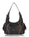 Vintage Studded Hobo Bag – Washed PU Leather Shoulder Purse
