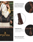 Vintage Studded Hobo Bag – Washed PU Leather Shoulder Purse