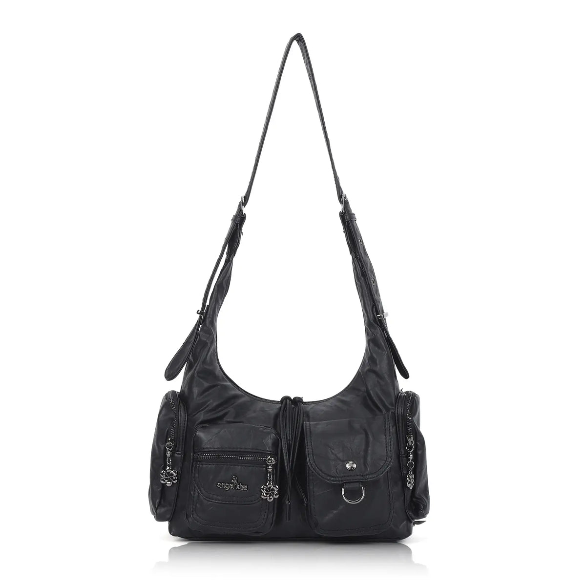 Shoulder Bag – Vintage Cargo Hobo with Flower Charms