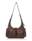 Shoulder Bag – Vintage Cargo Hobo with Flower Charms