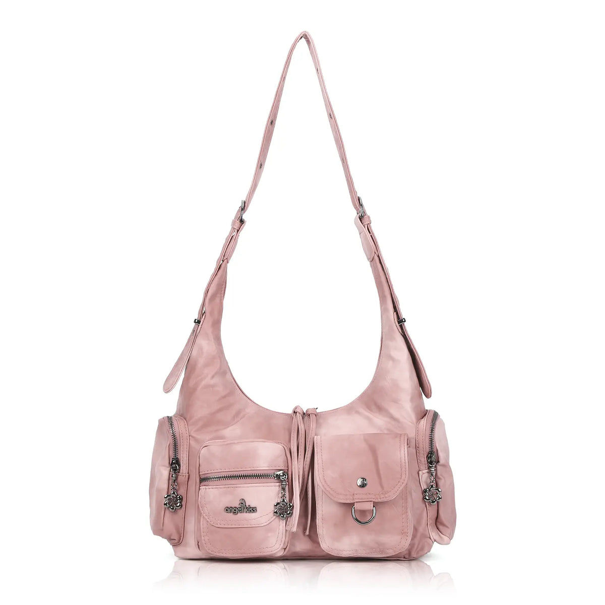 Shoulder Bag – Vintage Cargo Hobo with Flower Charms
