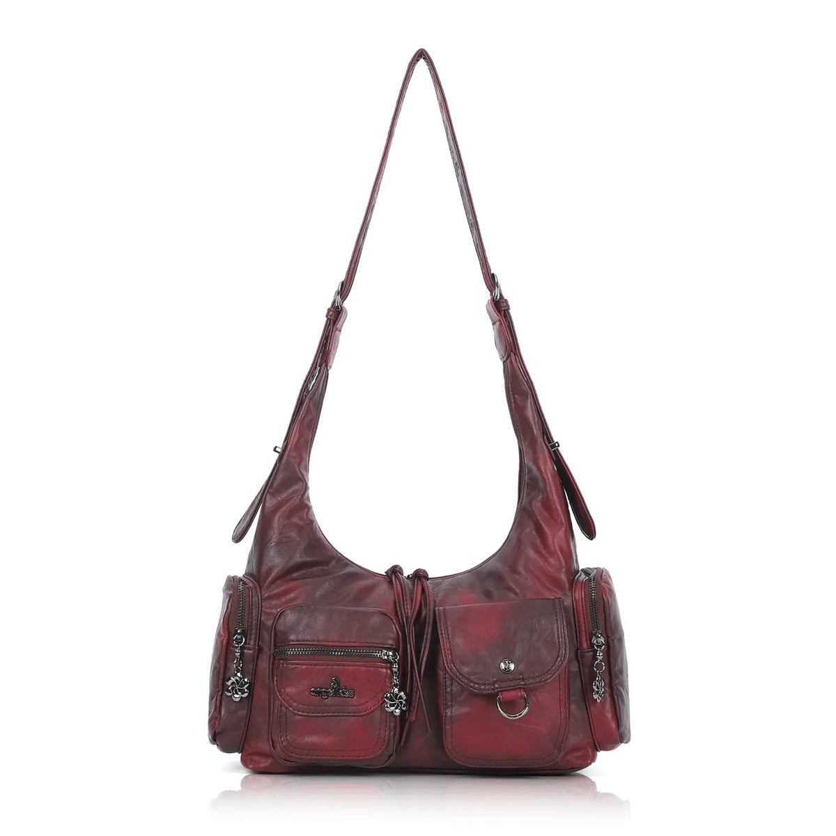 Shoulder Bag – Vintage Cargo Hobo with Flower Charms