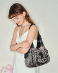 Large Multi Pocket Hobo Purse for Women with Adjustable Strap