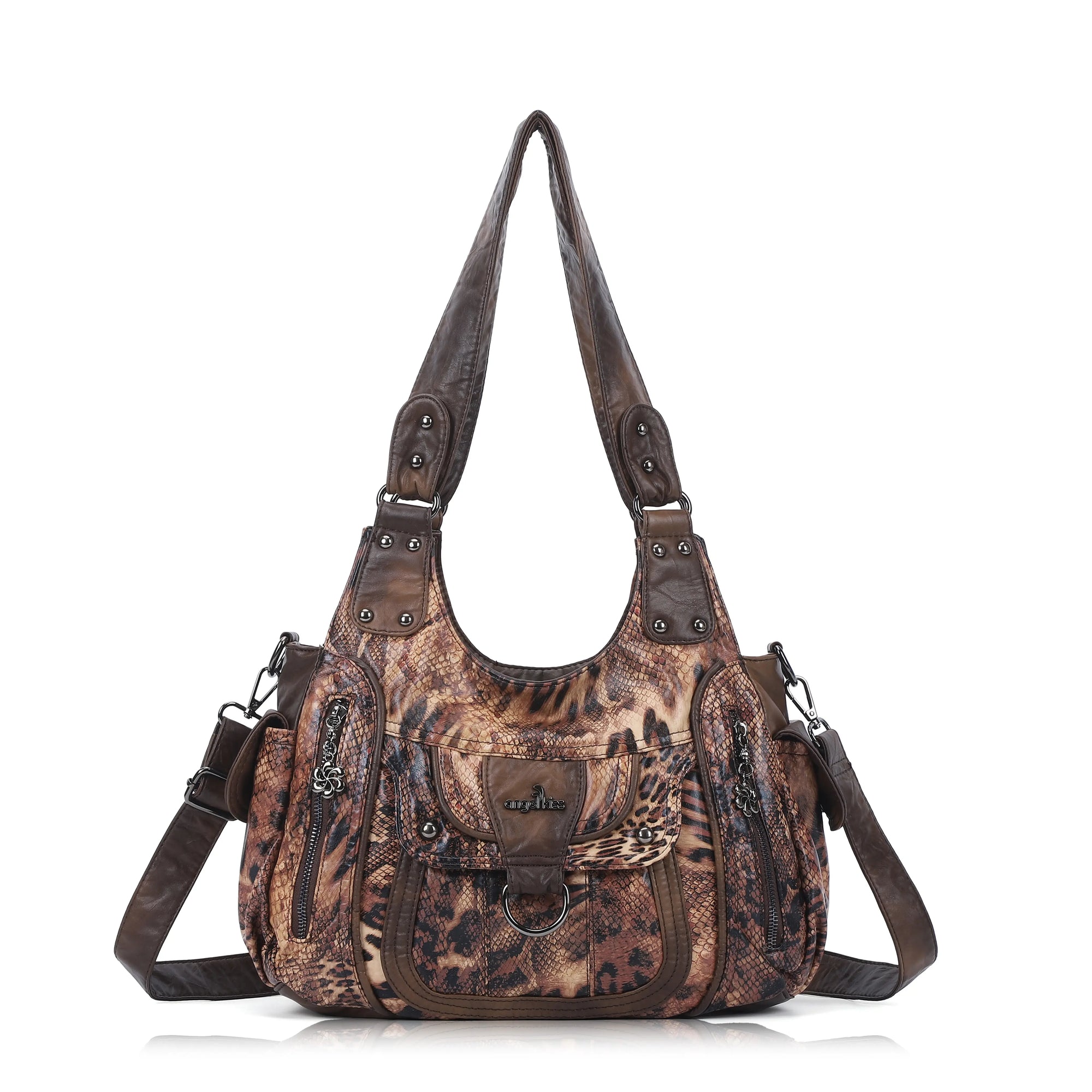 Large Multi Pocket Hobo Purse for Women with Adjustable Strap