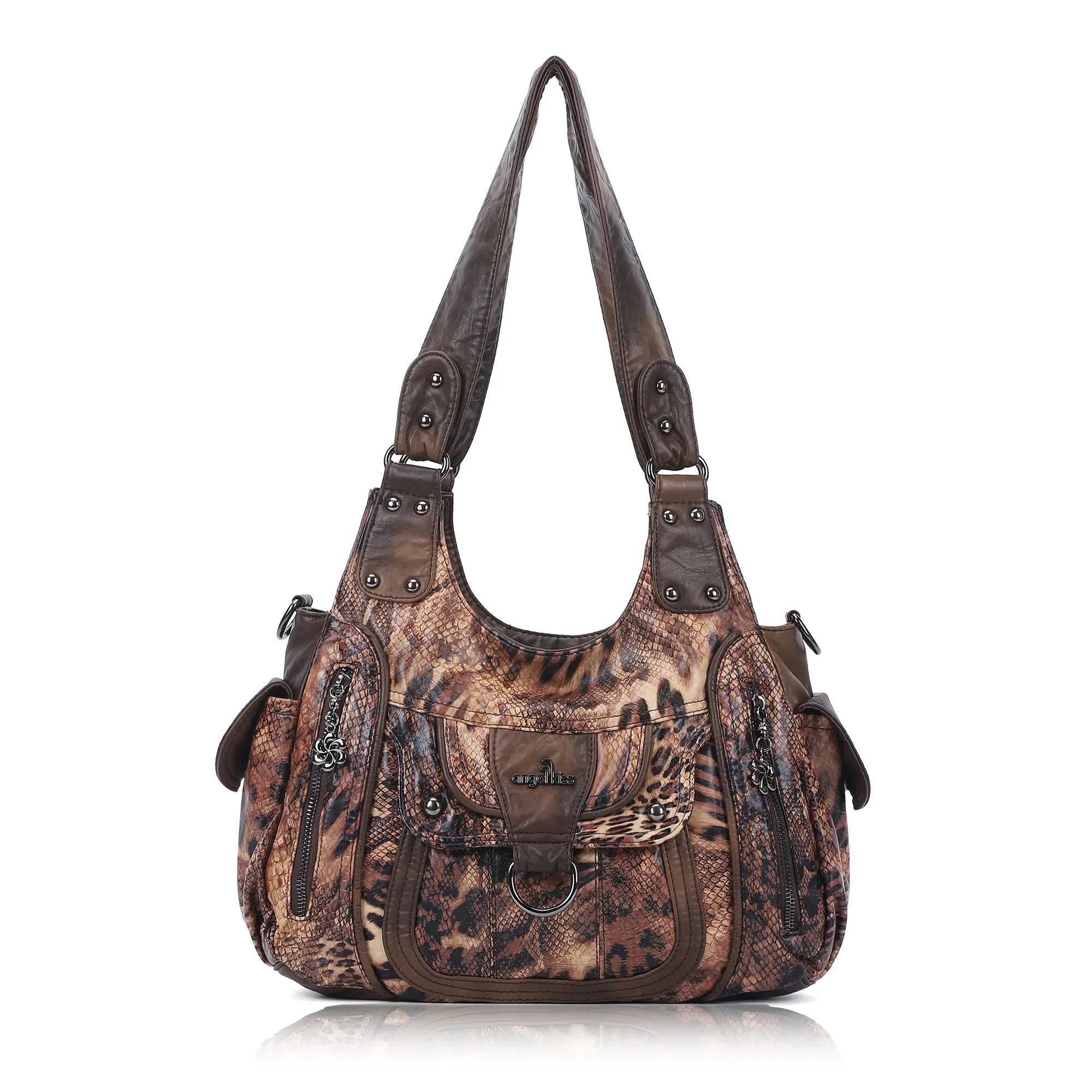 Large Multi Pocket Hobo Purse for Women with Adjustable Strap