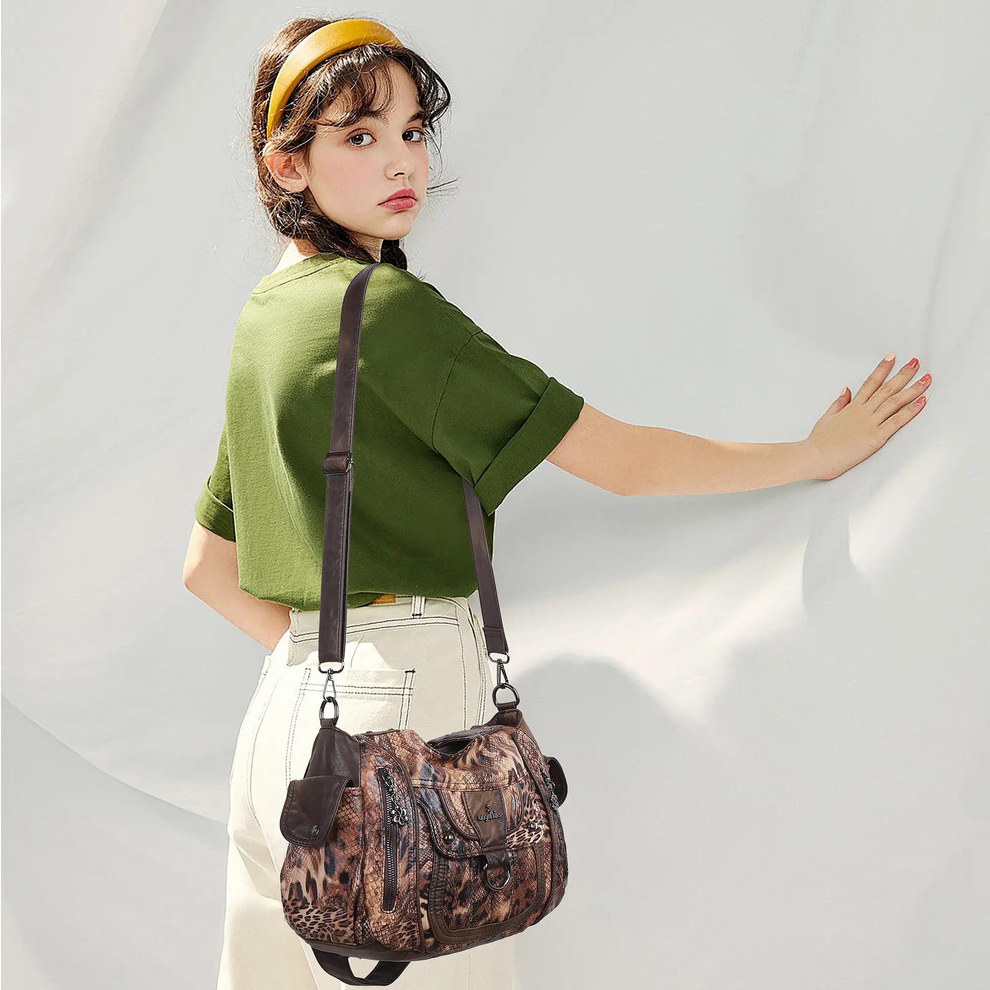 Large Multi Pocket Hobo Purse for Women with Adjustable Strap
