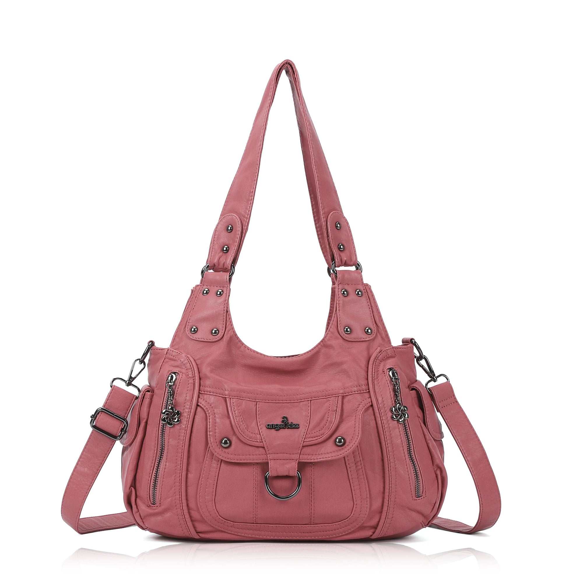 Large Multi Pocket Hobo Purse for Women with Adjustable Strap