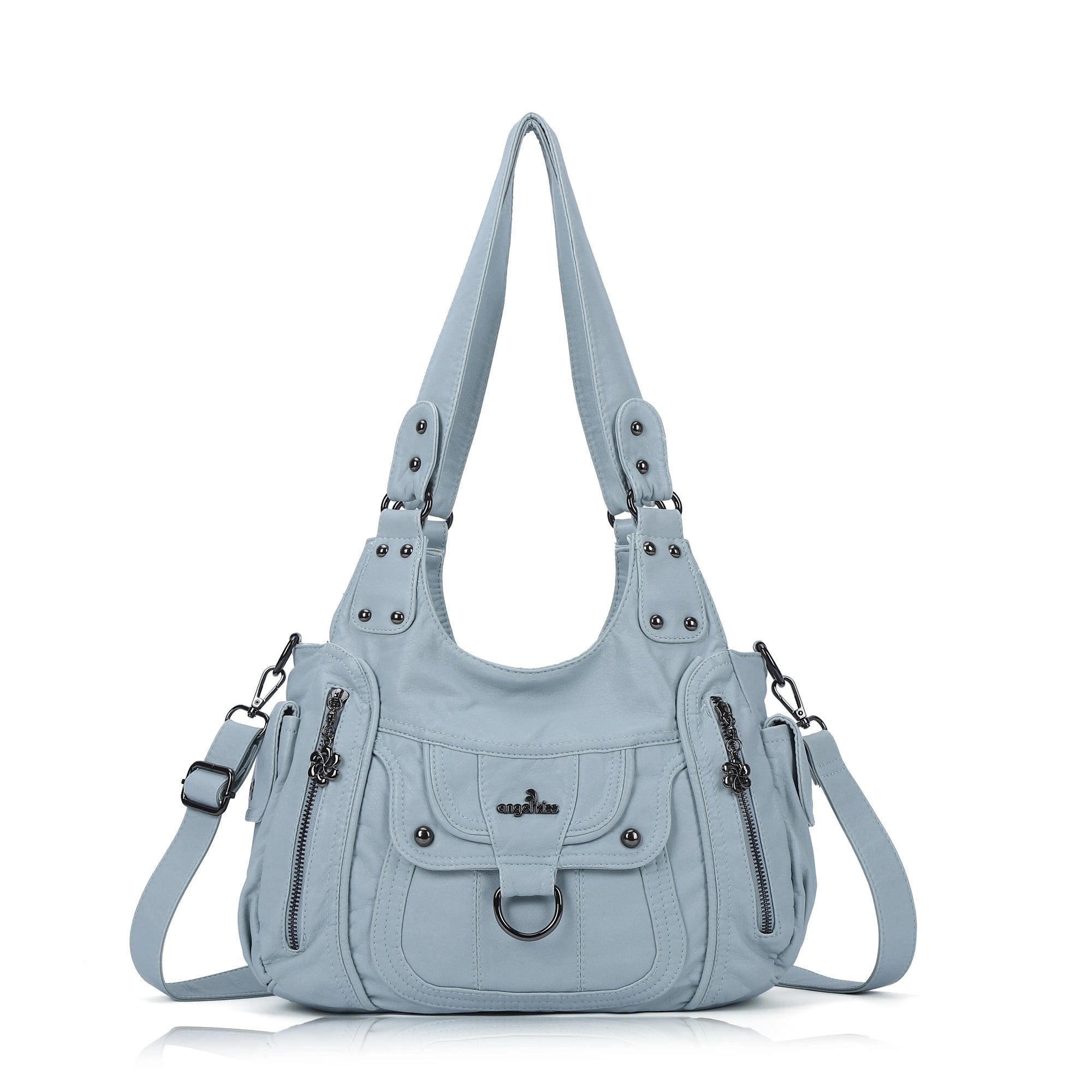 Large Multi Pocket Hobo Purse for Women with Adjustable Strap