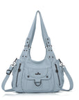 Large Multi Pocket Hobo Purse for Women with Adjustable Strap