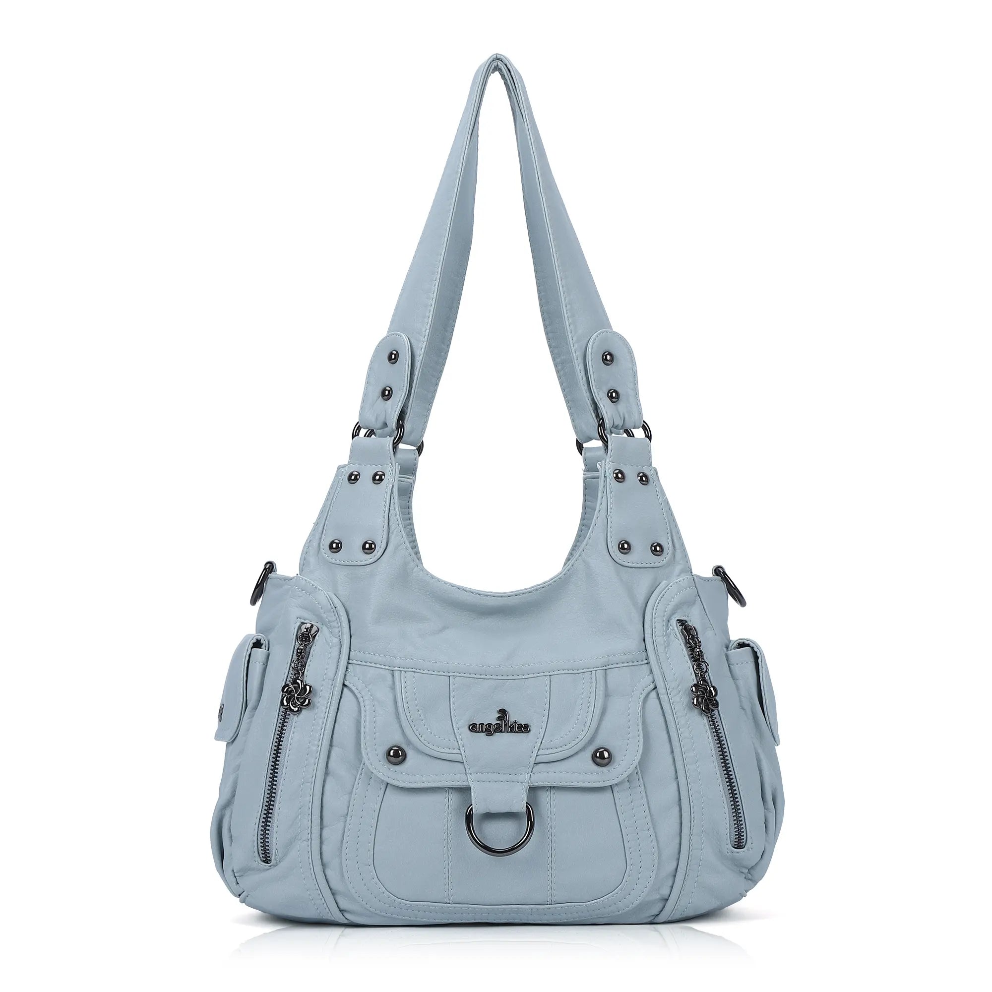 Large Multi Pocket Hobo Purse for Women with Adjustable Strap