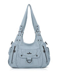 Large Multi Pocket Hobo Purse for Women with Adjustable Strap