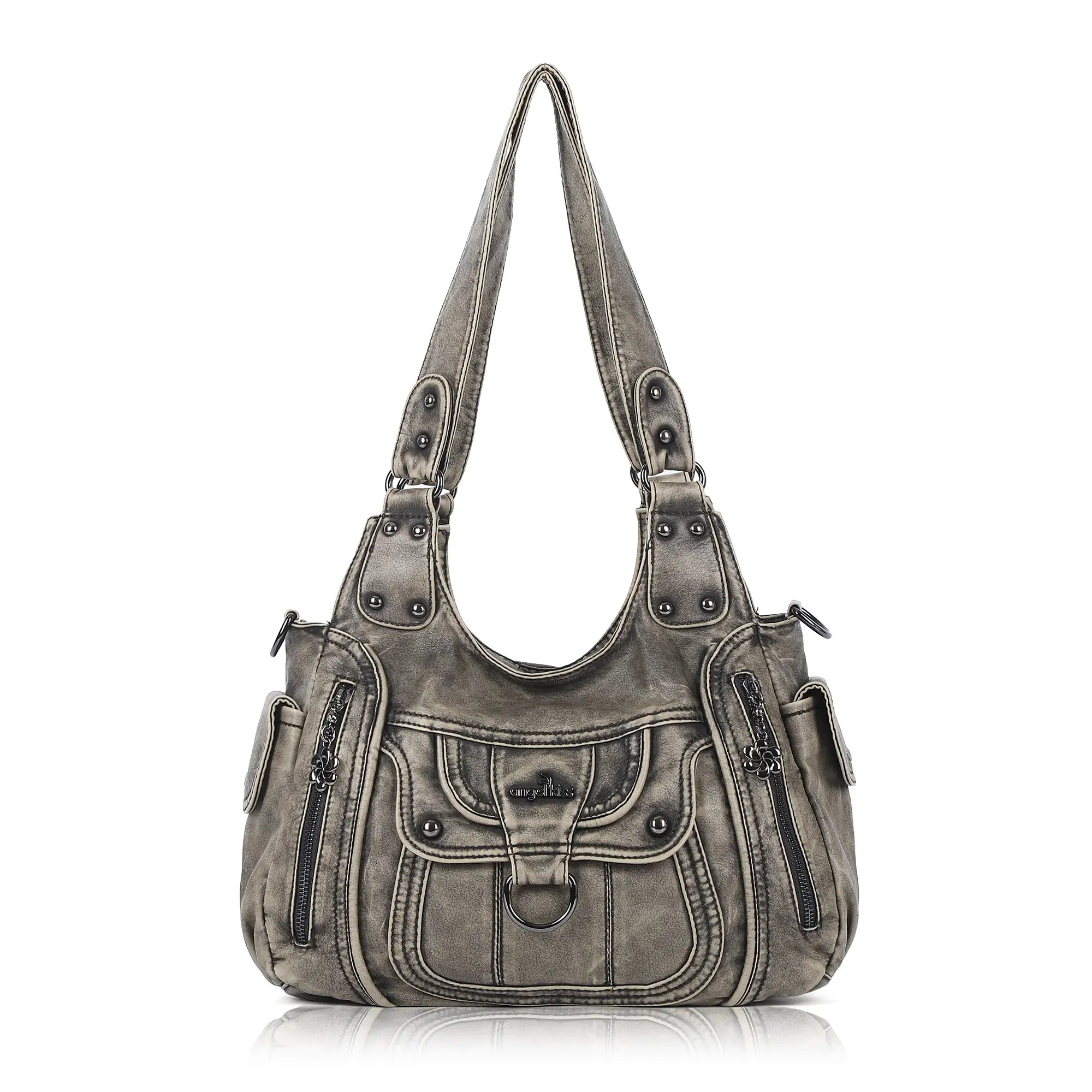 Large Multi Pocket Hobo Purse for Women with Adjustable Strap