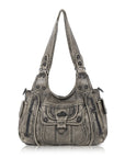 Large Multi Pocket Hobo Purse for Women with Adjustable Strap