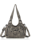 Large Multi Pocket Hobo Purse for Women with Adjustable Strap