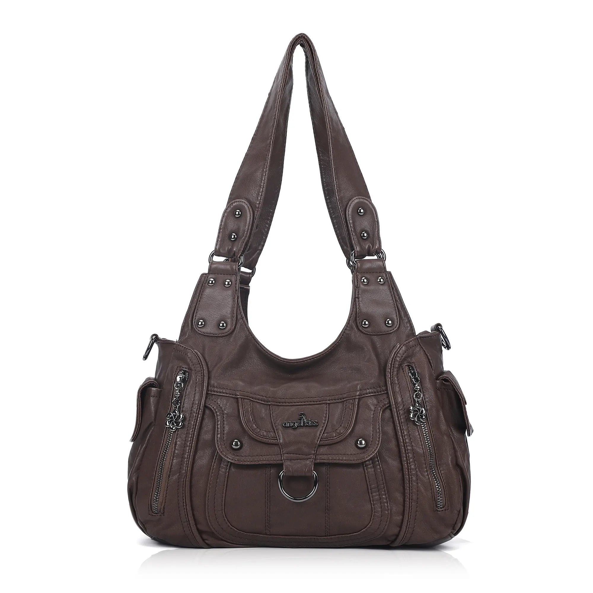 Large Multi Pocket Hobo Purse for Women with Adjustable Strap
