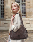 Large Multi Pocket Hobo Purse for Women with Adjustable Strap
