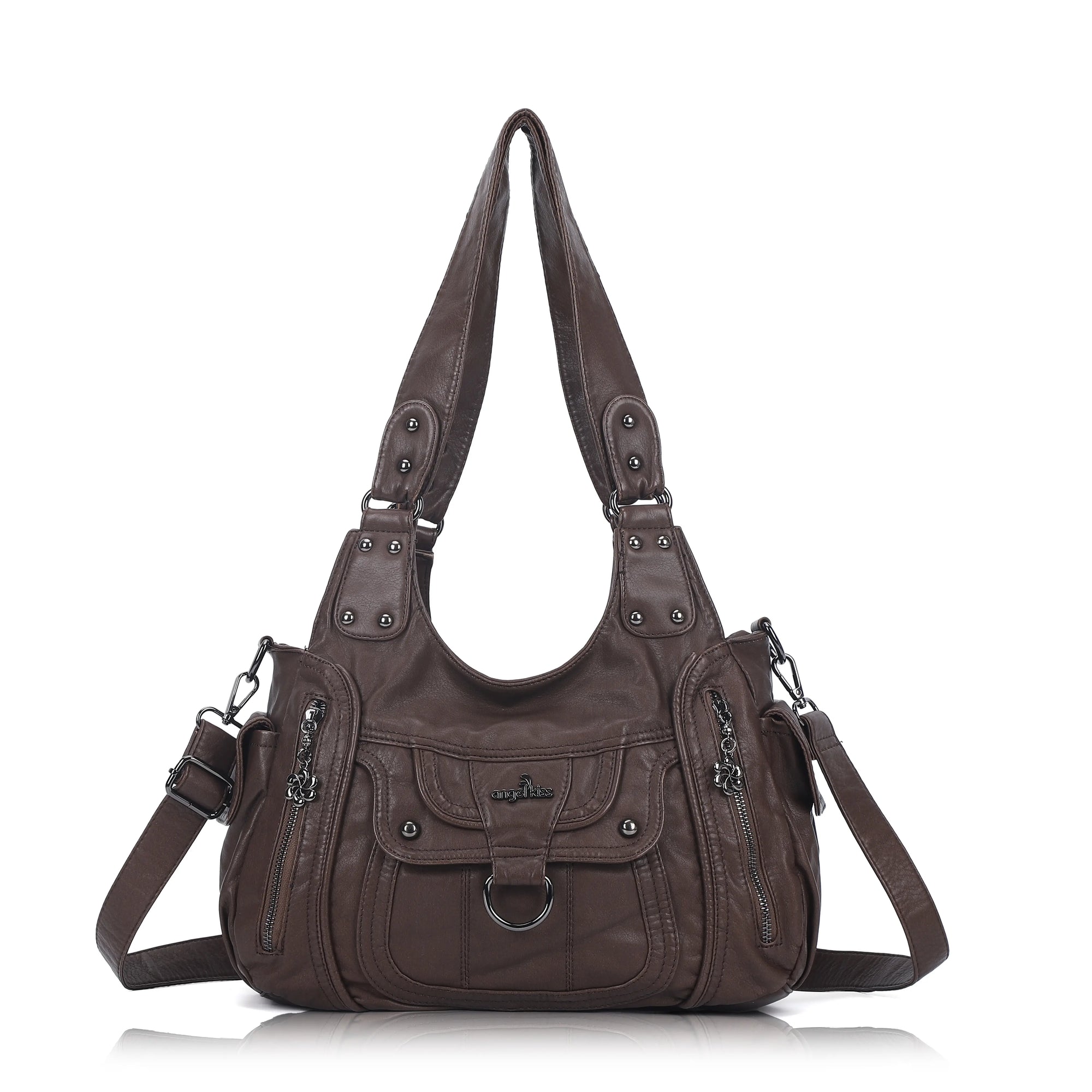 Large Multi Pocket Hobo Purse for Women with Adjustable Strap
