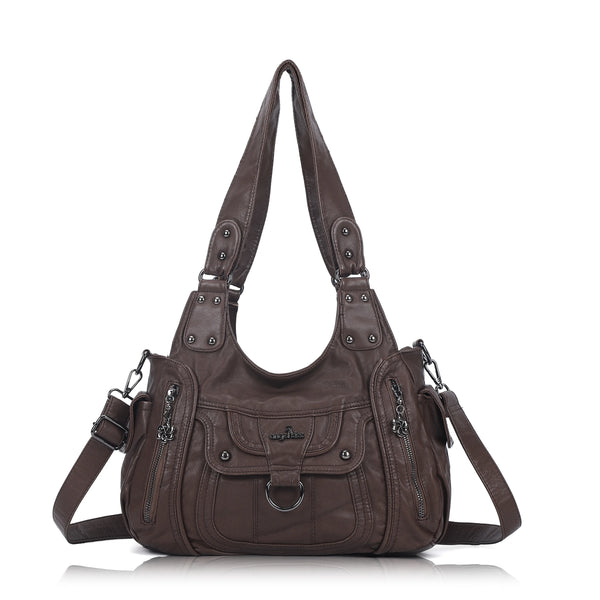 Large Multi Pocket Hobo Purse for Women with Adjustable Strap
