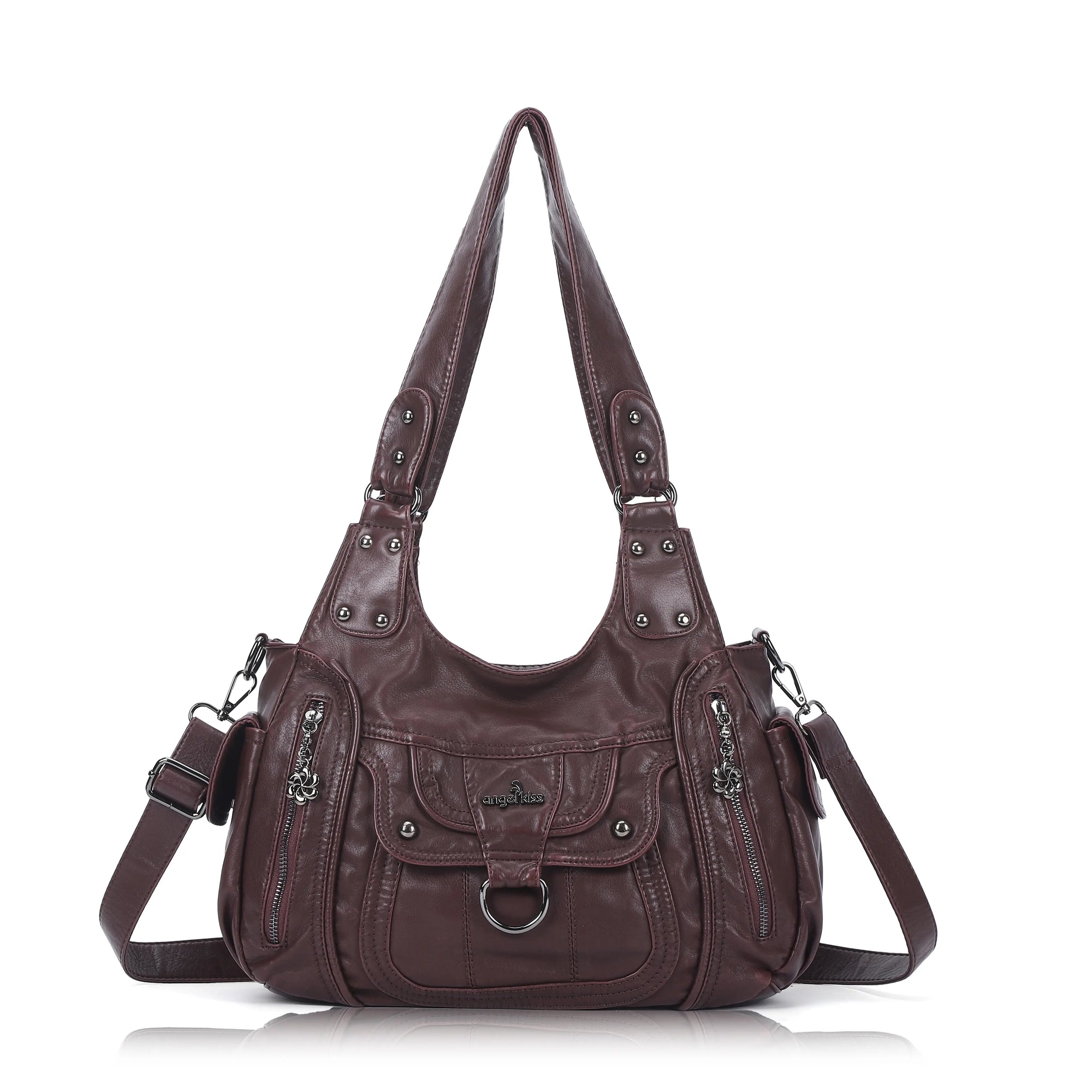 Large Multi Pocket Hobo Purse for Women with Adjustable Strap
