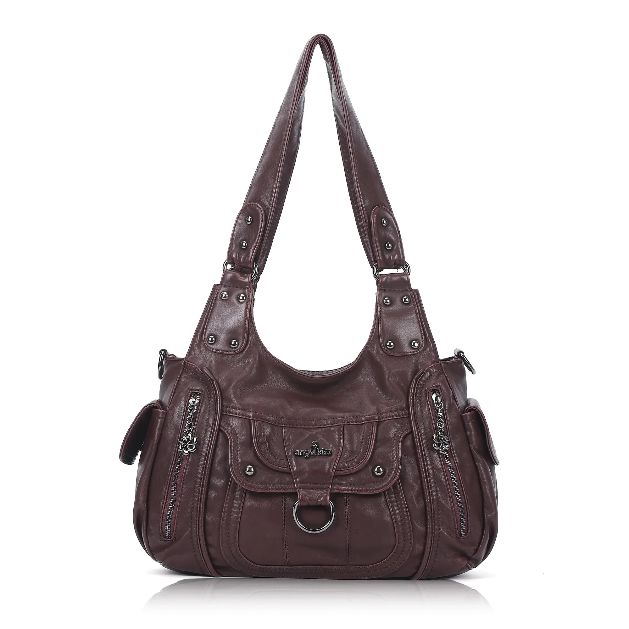 Large Multi Pocket Hobo Purse for Women with Adjustable Strap
