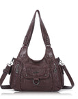 Large Multi Pocket Hobo Purse for Women with Adjustable Strap