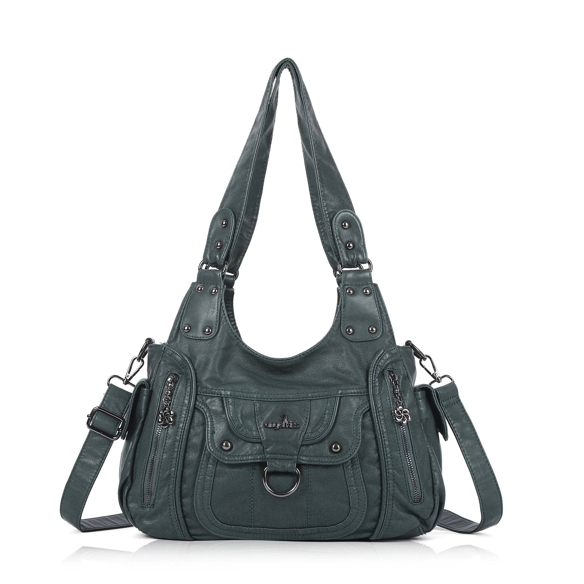 Large Multi Pocket Hobo Purse for Women with Adjustable Strap