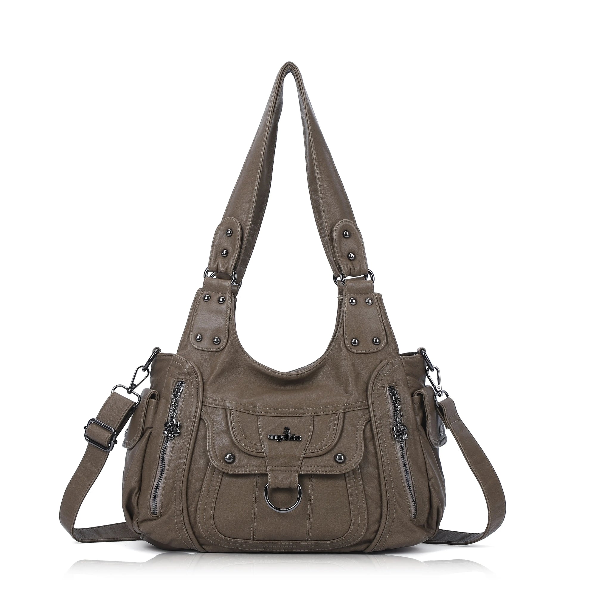 Large Multi Pocket Hobo Purse for Women with Adjustable Strap