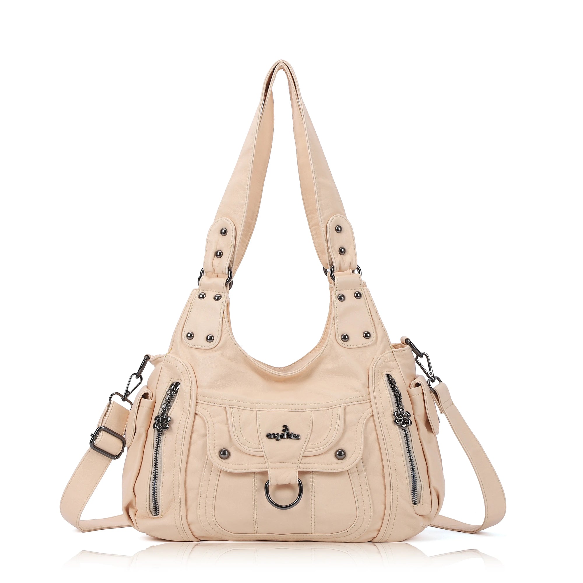 Large Multi Pocket Hobo Purse for Women with Adjustable Strap