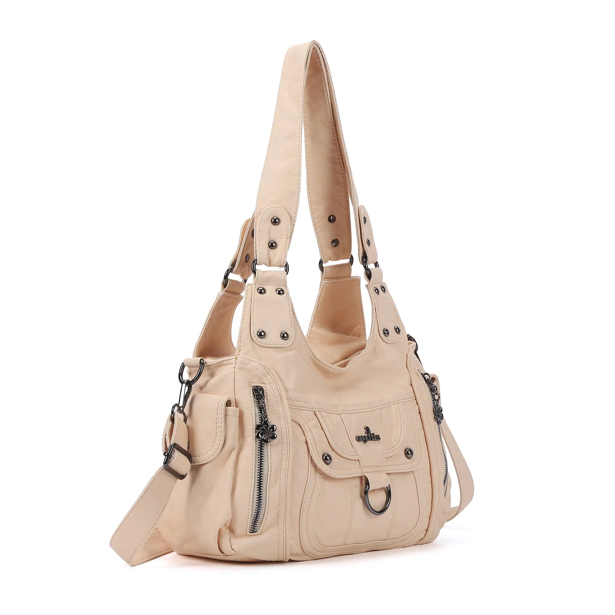 Large Multi Pocket Hobo Purse for Women with Adjustable Strap