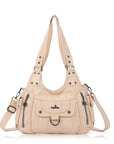 Large Multi Pocket Hobo Purse for Women with Adjustable Strap