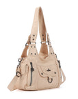 Large Multi Pocket Hobo Purse for Women with Adjustable Strap
