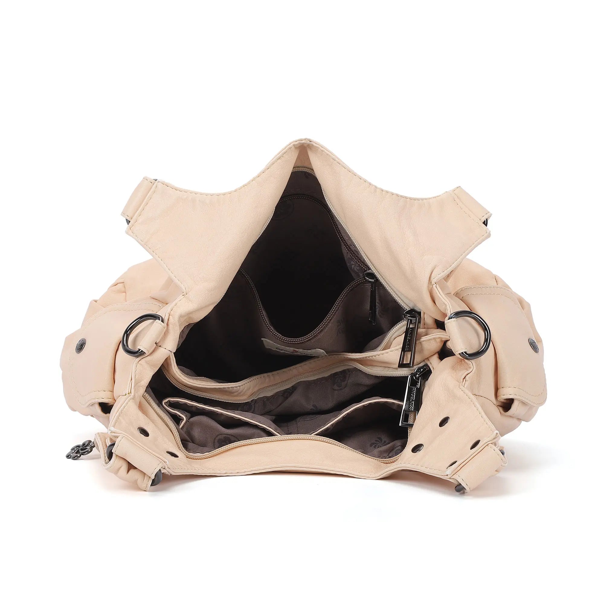 Large Multi Pocket Hobo Purse for Women with Adjustable Strap