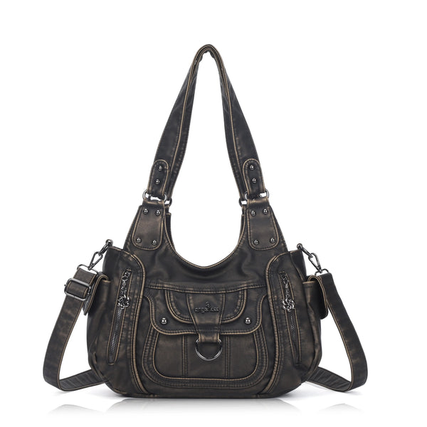 Large Multi Pocket Hobo Purse for Women with Adjustable Strap
