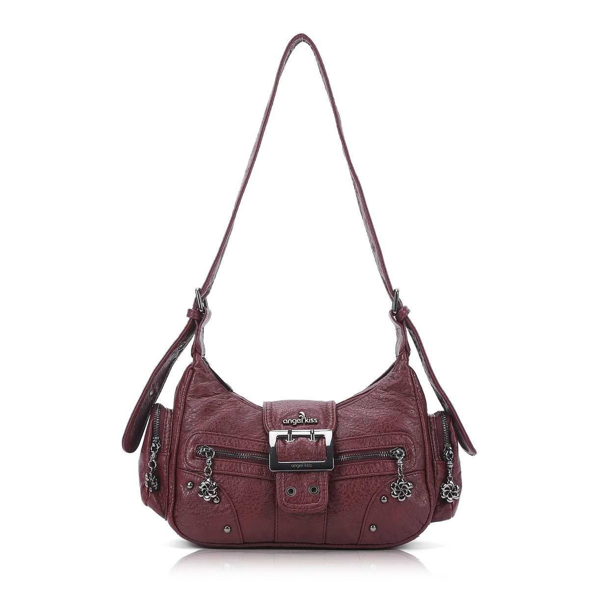 Y2K Washed Crescent Shoulder Bag - Multi-Pocket Purse – Angel Kiss Y2K Washed Crescent Shoulder Bag - Multi-Pocket Purse – Angel Kiss