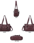 Vintage Washed Slouchy Hobo - Studded Multi-Pocket Crossbody