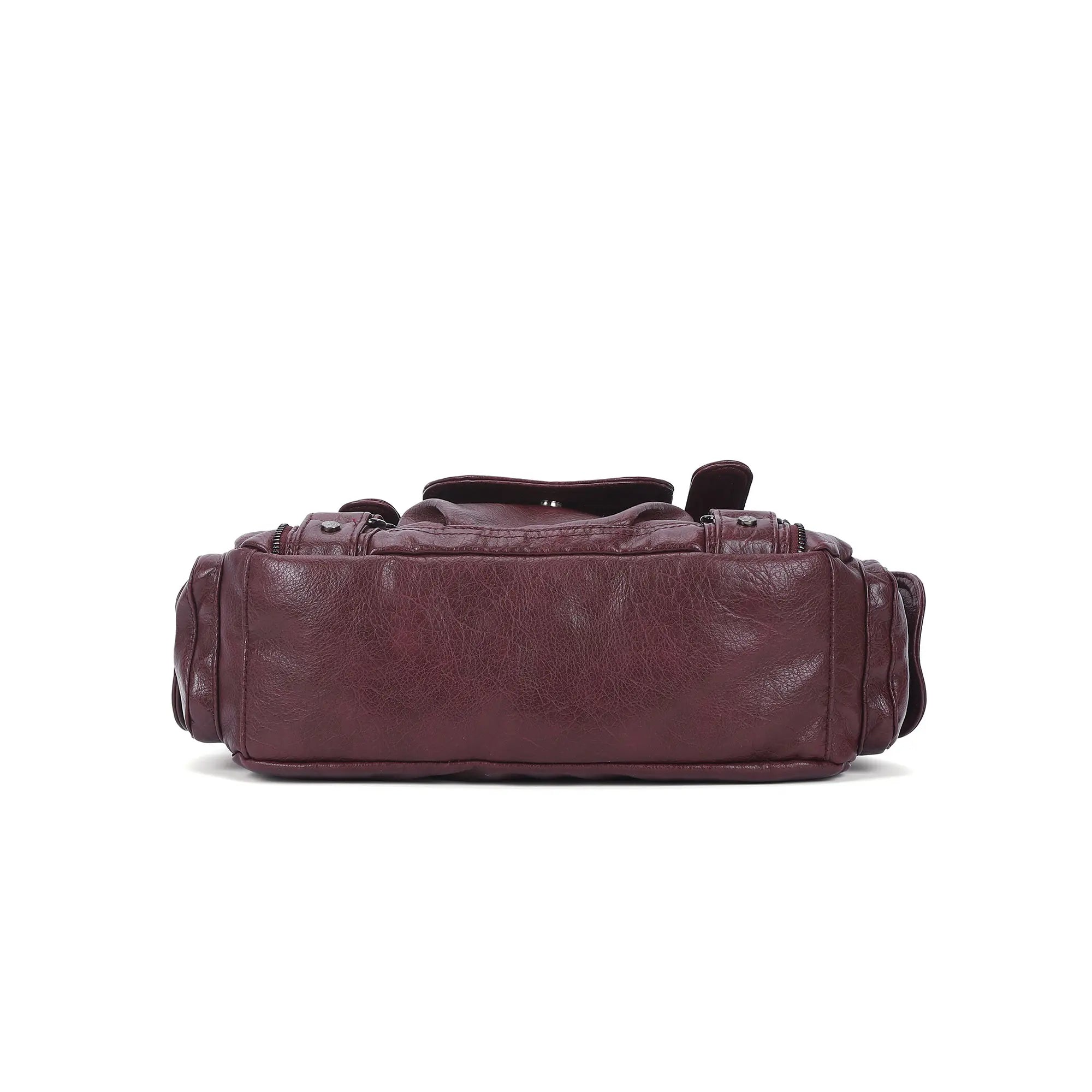 Vintage Washed Slouchy Hobo - Studded Multi-Pocket Crossbody