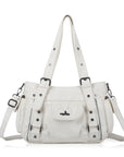 Vintage Washed Slouchy Hobo - Studded Multi-Pocket Crossbody