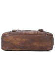 Vintage Soft Leather Boston Bag - Studded Barrel Shoulder Handbag