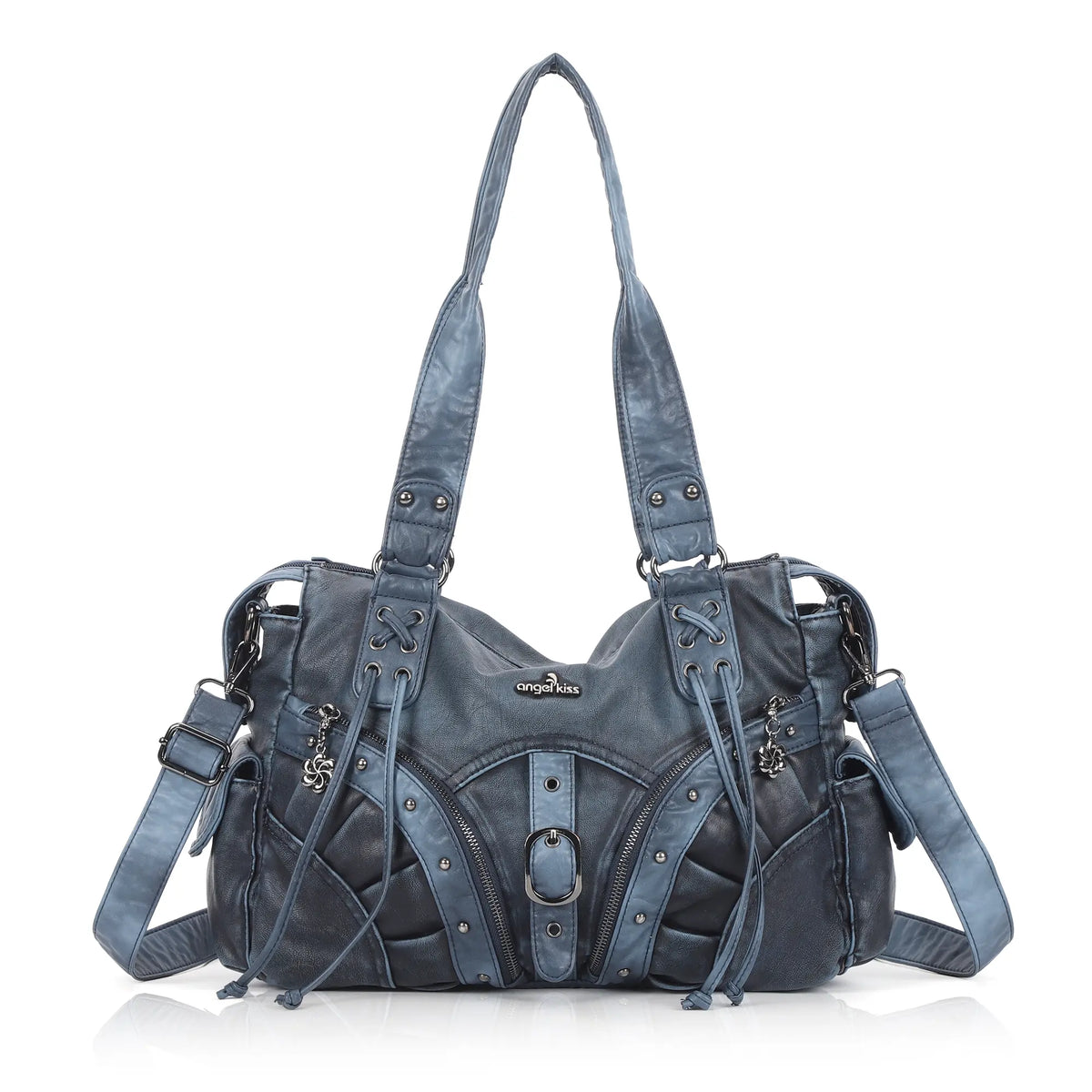 Y2K Vintage Moto Multi-Pocket Shoulder Bag – Slouchy Everyday Purse