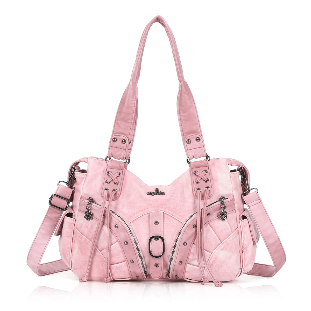 Y2K Vintage Moto Multi-Pocket Shoulder Bag – Slouchy Everyday Purse