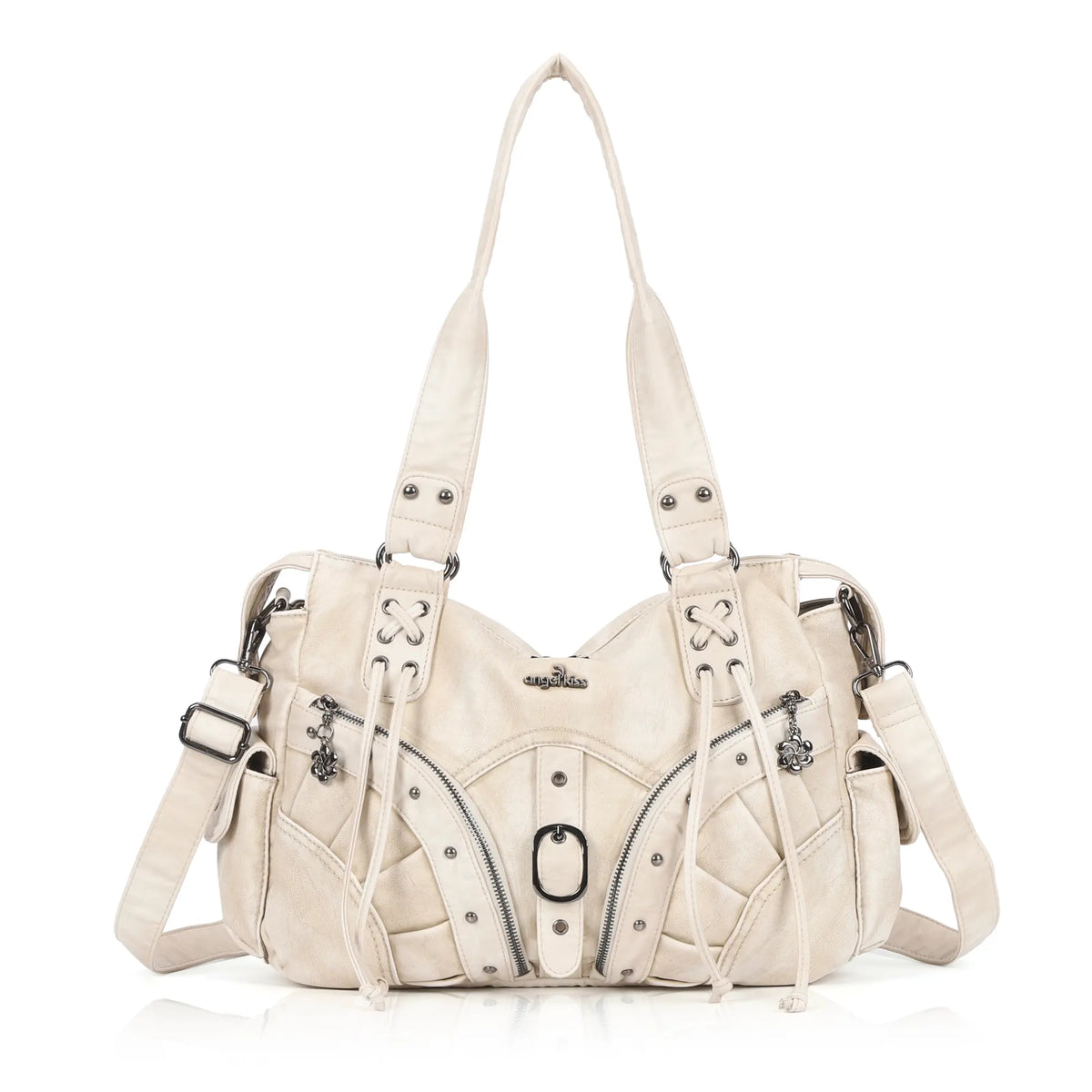 Y2K Vintage Moto Multi-Pocket Shoulder Bag – Slouchy Everyday Purse
