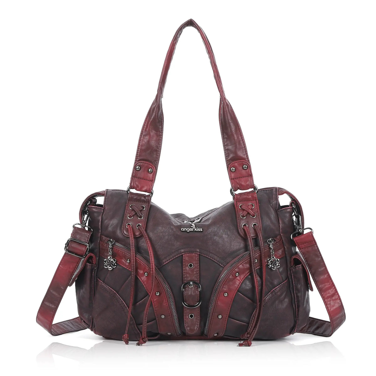 Y2K Vintage Moto Multi-Pocket Shoulder Bag – Slouchy Everyday Purse