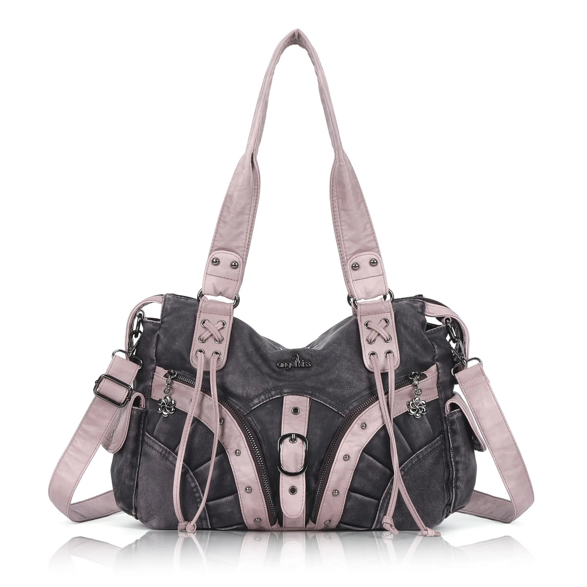 Y2K Vintage Moto Multi-Pocket Shoulder Bag – Slouchy Everyday Purse