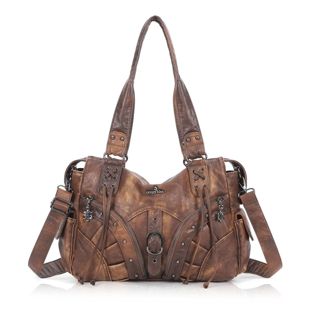 Y2K Vintage Moto Multi-Pocket Shoulder Bag – Slouchy Everyday Purse