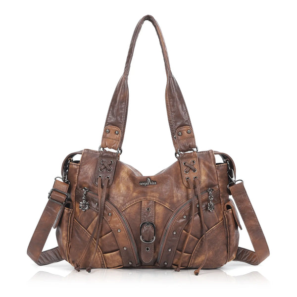Y2K Vintage Moto Multi-Pocket Shoulder Bag – Slouchy Everyday Purse